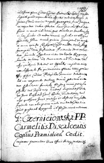 G: Czerniowska carmelitis discalceatis conventus Pramisliensis cedit