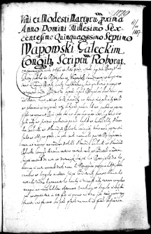 Wapowski Gałeckim coniugibus scriptum roborat