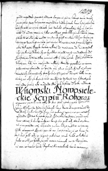 Witowski Nowosieleckiemu scriptum roborat