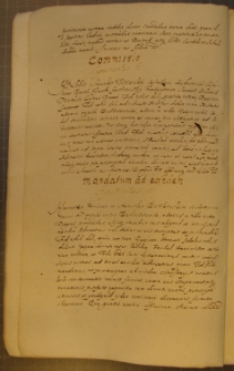 MANDATUM AD EANDEM, fragment kodeksu zawierającego łacińskie i polskie formularze pism urzędowych z l. 30. XVII w.