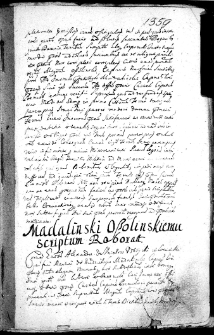 Madalinski Ossolińskiemu scriptum roborat