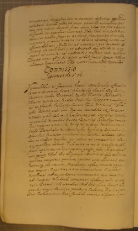 COMMISSIO [nr 2 ], fragment kodeksu zawierającego łacińskie i polskie formularze pism urzędowych z l. 30. XVII w.