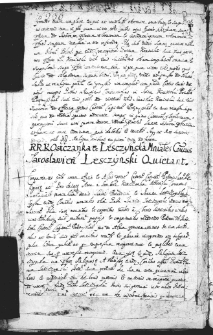 RRK Ostrzanka et Lesczynska [Leszczyńska] moniales conventus Jaroslaviensis Lesczynski quietat