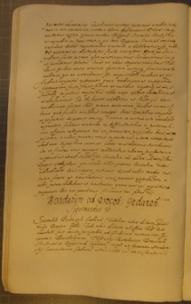MANDATUM AD PROCON' GEDANEN, fragment kodeksu zawierającego łacińskie i polskie formularze pism urzędowych z l. 30. XVII w.