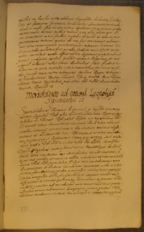 MANDATUM AD CONSUL. LOEOPOLIEN, fragment kodeksu zawierającego łacińskie i polskie formularze pism urzędowych z l. 30. XVII w.
