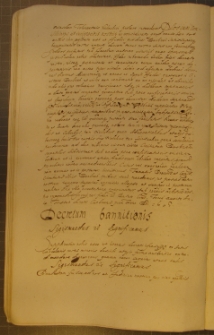 DECRETUM BANNITIONIS, fragment kodeksu zawierającego łacińskie i polskie formularze pism urzędowych z l. 30. XVII w.
