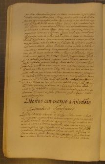 LIBERTAS CUM EXEMPTO A IURISDO'NE, fragment kodeksu zawierającego łacińskie i polskie formularze pism urzędowych z l. 30. XVII w.
