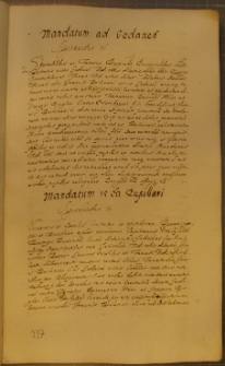 MANDATUM AD GEDANEN', fragment kodeksu zawierającego łacińskie i polskie formularze pism urzędowych z l. 30. XVII w.