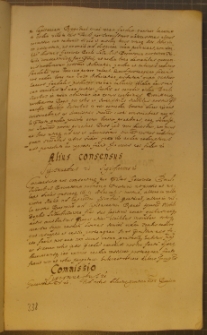 ALIUS CONSENSUS, fragment kodeksu zawierającego łacińskie i polskie formularze pism urzędowych z l. 30. XVII w.