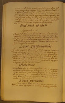 ALTERA PROTESTATIO, fragment kodeksu zawierającego łacińskie i polskie formularze pism urzędowych z l. 30. XVII w.