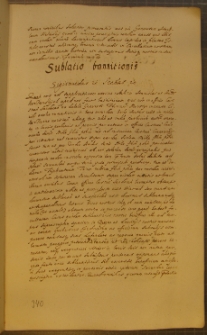 SUBLATIO BANNITIONIS, fragment kodeksu zawierającego łacińskie i polskie formularze pism urzędowych z l. 30. XVII w.