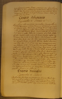 CESSIO ADUOCATIA, fragment kodeksu zawierającego łacińskie i polskie formularze pism urzędowych z l. 30. XVII w.