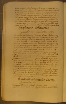 MANDATUM AD CONSULES CASIM., fragment kodeksu zawierającego łacińskie i polskie formularze pism urzędowych z l. 30. XVII w.