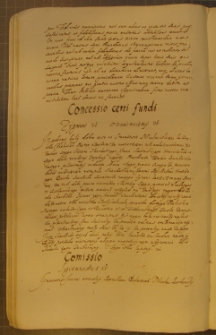 CONCESSIO CESTI FUNDI, fragment kodeksu zawierającego łacińskie i polskie formularze pism urzędowych z l. 30. XVII w.