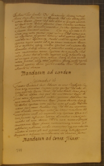 MANDATUM AD EANDEM [ nr 2 ], fragment kodeksu zawierającego łacińskie i polskie formularze pism urzędowych z l. 30. XVII w.