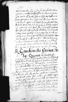 R. Grochowski gnosum Jelec quietat et consortem ips