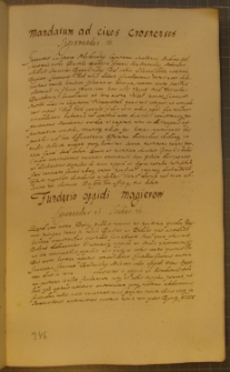 FUNDATIO OPPIDI MAGIEROV, fragment kodeksu zawierającego łacińskie i polskie formularze pism urzędowych z l. 30. XVII w.