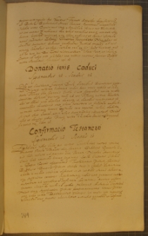 DONATIO IURIS CADUCI [ nr 2 ], fragment kodeksu zawierającego łacińskie i polskie formularze pism urzędowych z l. 30. XVII w.