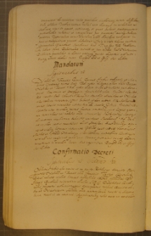 MANDATUM, fragment kodeksu zawierającego łacińskie i polskie formularze pism urzędowych z l. 30. XVII w.