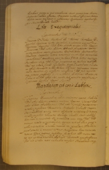 MANDATUM AD CON'S LUBLINE, fragment kodeksu zawierającego łacińskie i polskie formularze pism urzędowych z l. 30. XVII w.
