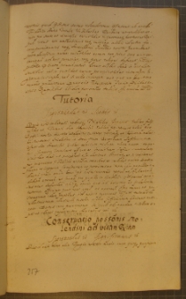 TUTORIA, fragment kodeksu zawierającego łacińskie i polskie formularze pism urzędowych z l. 30. XVII w.