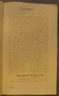 CONFIRMATIO [ nr 4 ], fragment kodeksu zawierającego łacińskie i polskie formularze pism urzędowych z l. 30. XVII w.