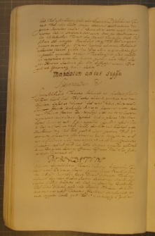 MANDATUM AD IUS SUPP'N, fragment kodeksu zawierającego łacińskie i polskie formularze pism urzędowych z l. 30. XVII w.