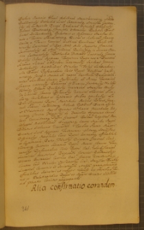 ALIA CONFIRMATIO EORUNDEN, fragment kodeksu zawierającego łacińskie i polskie formularze pism urzędowych z l. 30. XVII w.