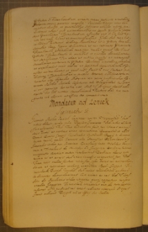 MANDATUM AD LENIEK, fragment kodeksu zawierającego łacińskie i polskie formularze pism urzędowych z l. 30. XVII w.