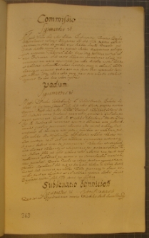 COMMISSIO [ nr 5 ], fragment kodeksu zawierającego łacińskie i polskie formularze pism urzędowych z l. 30. XVII w.