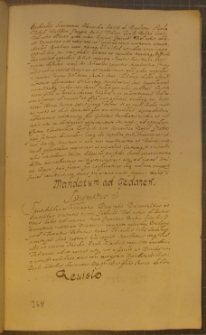 MANDATUM AD GEDANEN, fragment kodeksu zawierającego łacińskie i polskie formularze pism urzędowych z l. 30. XVII w.