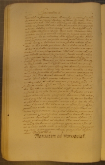 MANDATUM AD WARSSOVIEN, fragment kodeksu zawierającego łacińskie i polskie formularze pism urzędowych z l. 30. XVII w.
