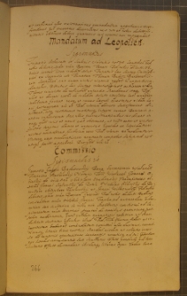 MANDATUM AD LEOPOLIEN, fragment kodeksu zawierającego łacińskie i polskie formularze pism urzędowych z l. 30. XVII w.