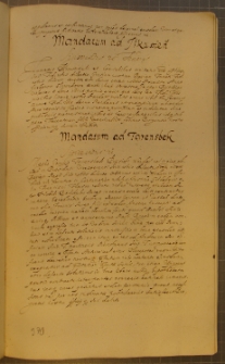 MANDATUM AD FARENSBEK [ nr 2 ], fragment kodeksu zawierającego łacińskie i polskie formularze pism urzędowych z l. 30. XVII w.