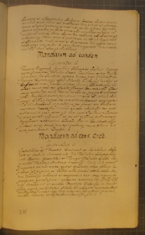 MANDATUM AD EANDEM [ nr 3 ], fragment kodeksu zawierającego łacińskie i polskie formularze pism urzędowych z l. 30. XVII w.
