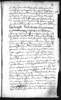 Grochowski Gorlickiemu aduitalitatem et summam 1000. f inscribit et tuebitur