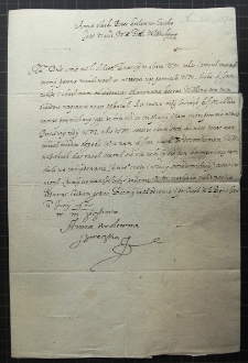 List Anny Wazy do Wawrzyńca Gembickiego z 11 VI 1605 r.