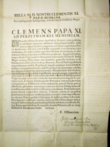 Klemens XI, papież, dla zakonu Bazylianów.