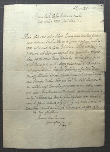List Anny Wazy do Wawrzyńca Gembickiego z 28 IX 1612 r.