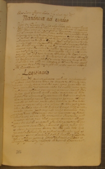 LEGITIMATIO [ nr 2 ], fragment kodeksu zawierającego łacińskie i polskie formularze pism urzędowych z l. 30. XVII w.