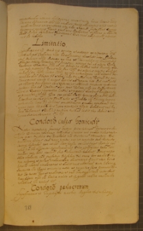 LIMITATIO, fragment kodeksu zawierającego łacińskie i polskie formularze pism urzędowych z l. 30. XVII w.