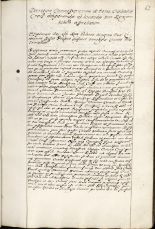 Decretum commissariorum de bonis civitatis Cracoviensis disponendis et lacandis per Regiam Maiestatem aprobatum
