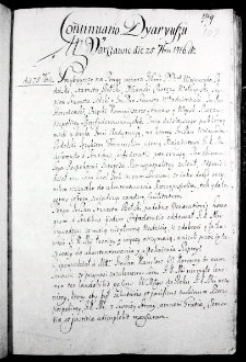 Continuatio Dyaryuszu w Warszawie die 25 7bris 1716 a.