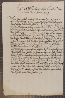 „Extract Schreibens aus Crackau vom 16 Februarii s. v. 1657”