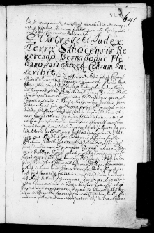 G. Ustrzycki judex terra Sanociensis reverendo Bernaszowic plebano Jasienien censum inscribit