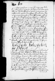 Kulczycki Kulczyckiemu donat, 1 XII 1668 r.