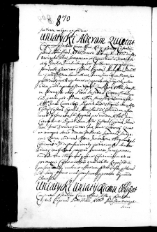 Uniatycki Uniatyckiemu obligat, 19 I 1669 r.