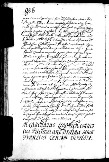 Magnifico castellanus Leopoliensi conventui Pactaviano ordinis sancti Francisci censam inscribit in vim reemptionis
