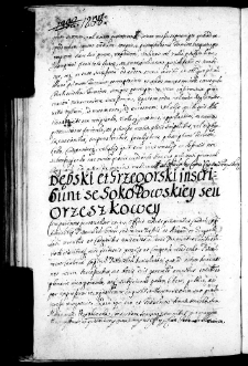 Dębski et Grzegorski inscribunt se Sokołowskiey seu Orzeszkowey
