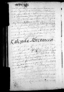 Kulczycka abrenunciat, 13 III 1669 r.